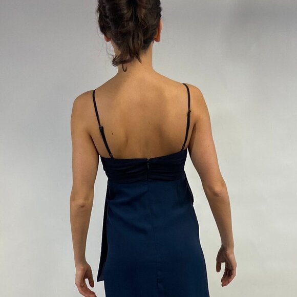 MM Couture Navy Two-Tone Spaghetti Strap Cocktail Dress, Small - Picture 12 of 15